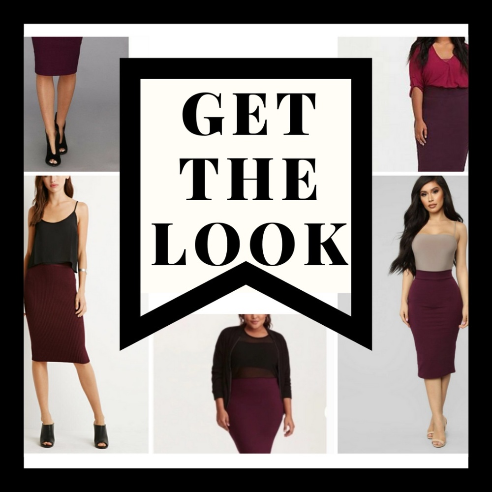 H & M Eggplant Pencil Skirt